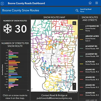 Boone County Snow Route Removal map