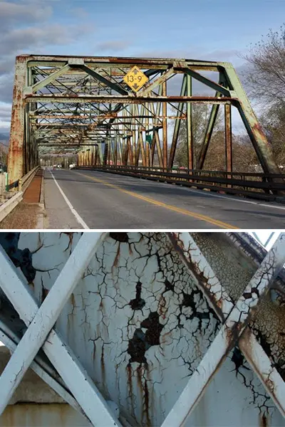 road bridge with sever corrosion due to the use of road salt